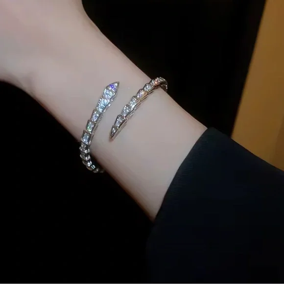 Serpenti Silver Bracelet Elegant Minimalist Design - Picture 5 of 9